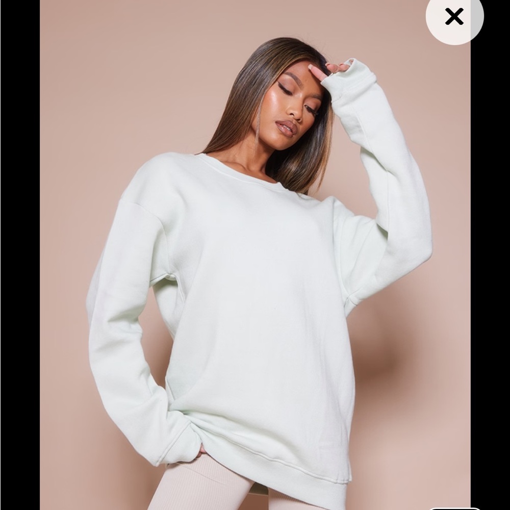 NWT pretty little thing mint oversized crewneck